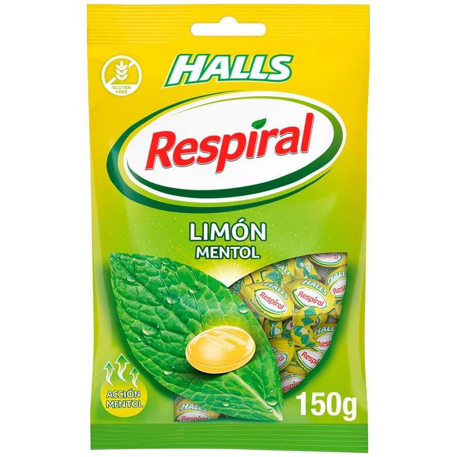 Caramelos HALLS RESPIRAL limón bolsa 150 g