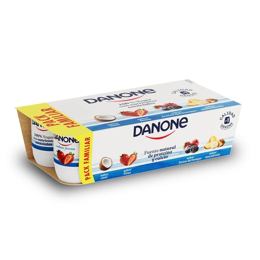 Imagen de Yogur DANONE macedonia fresa coco frutas bosque pack 8x120 g