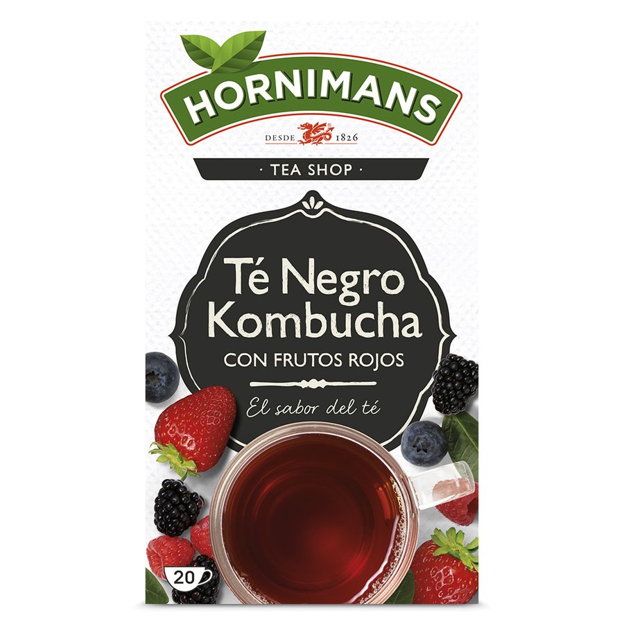 Té negro kombucha con frutos rojos HORNIMANS 20 unidades
