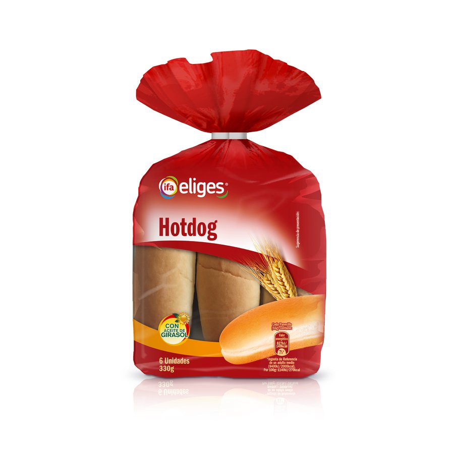 Pan hot dog IFA ELIGES 6 unidades 330 g