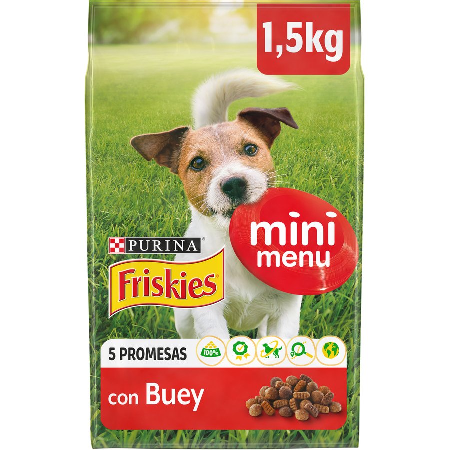 Alimento perro mini FRISKIES menú buey 1,5 kg