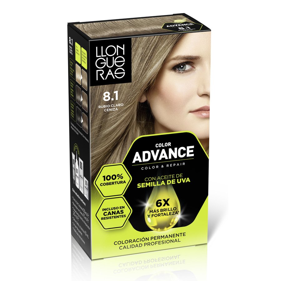 Tinte LLONGUERAS advance rubio claro ceniza nº8.1