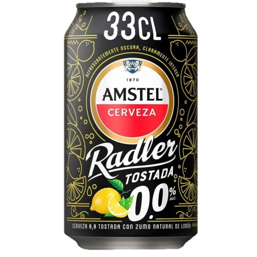 Cerveza AMSTEL Radler tostada 0.0% lata 33 cl