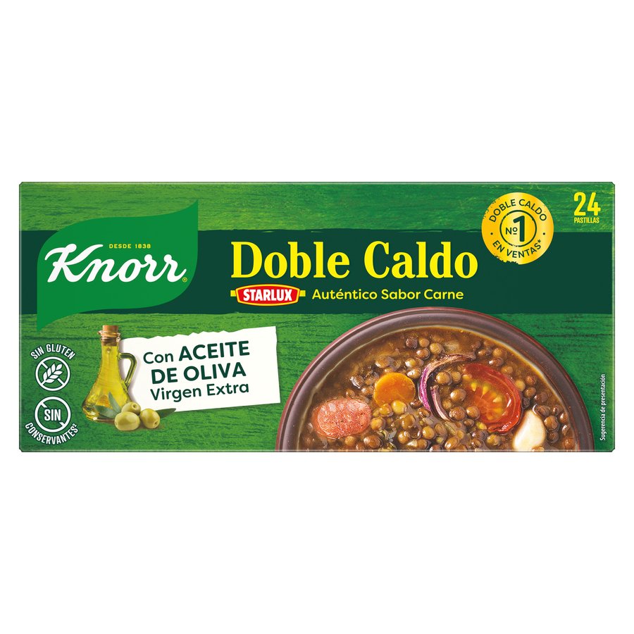Doble caldo carne KNORR estuche 24 pastillas 240 g
