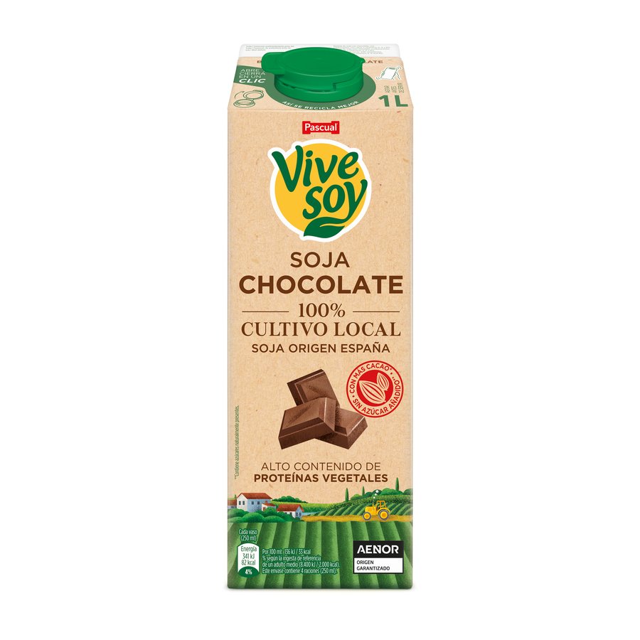 Bebida de soja VIVESOY chocolate 1 l