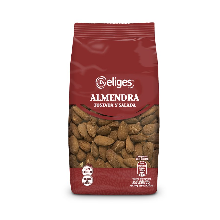 Almendra larga tostada con piel con sal IFA ELIGES bolsa 200g