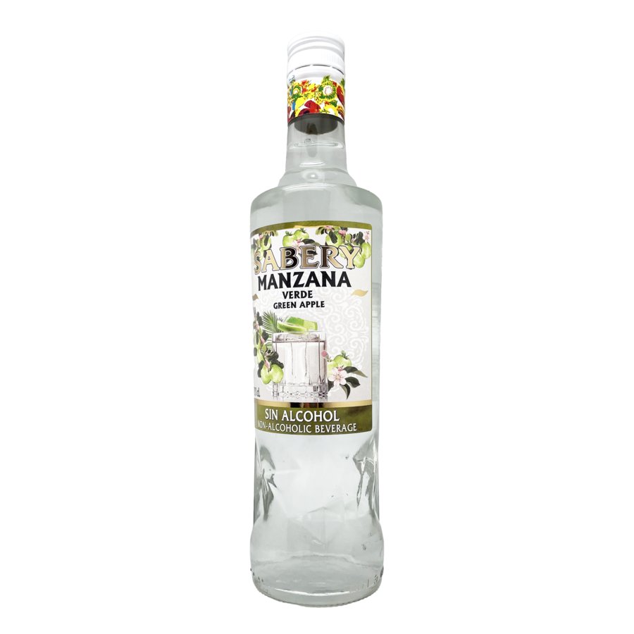 Bebida refrescante sin alcohol SABERY manzana verde 70 cl