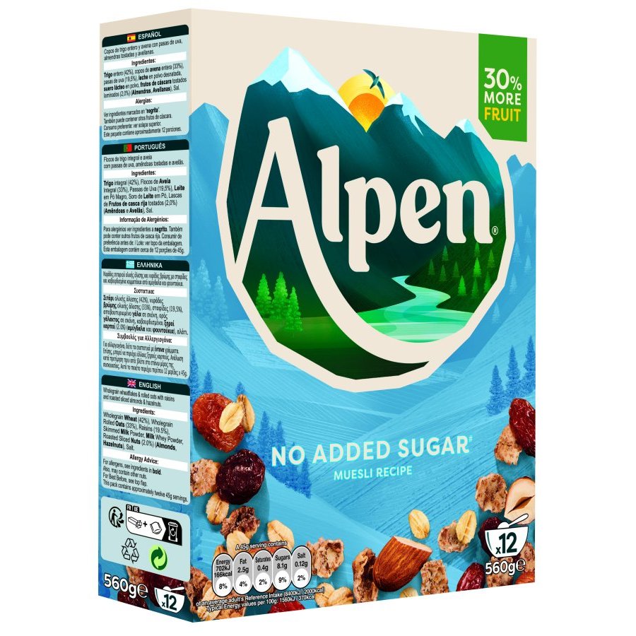 Cereales ALPEN sin azúcar añadido 560 g