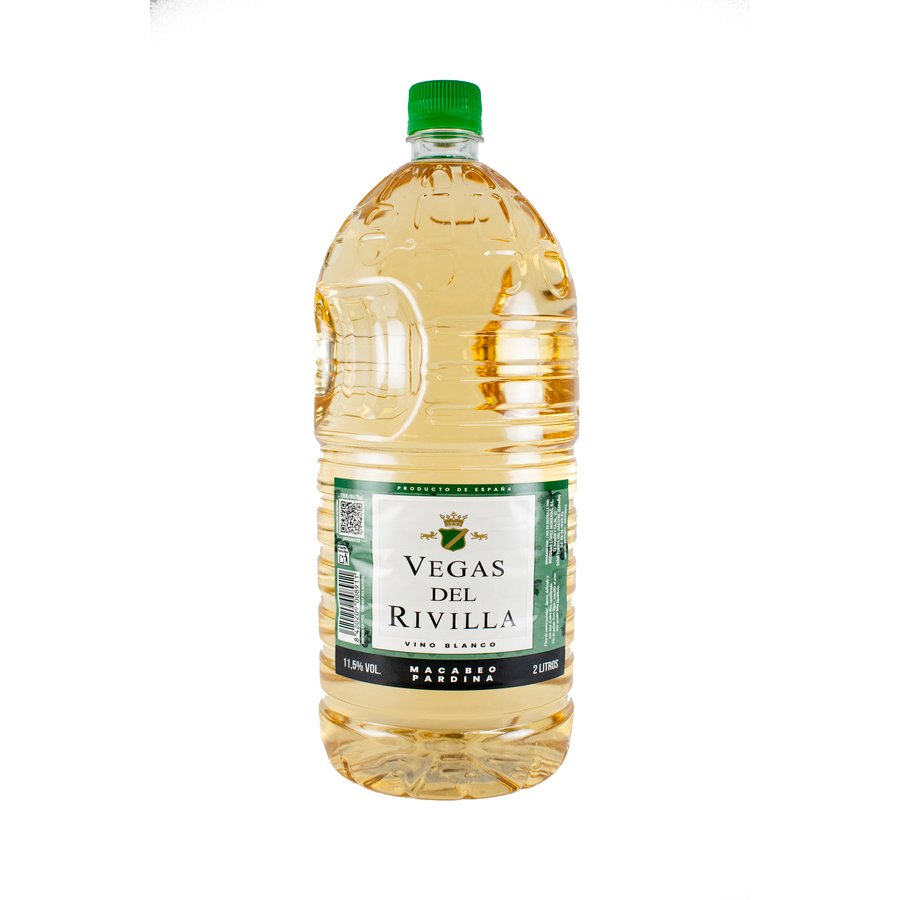 Vino blanco de mesa VEGAS DEL RIVILLA botella pet 2 l