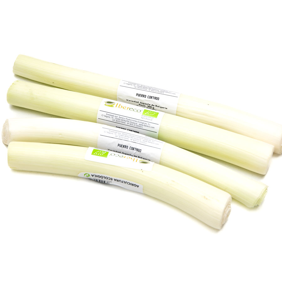 Puerro ecológico cortado calibre 20/50mm (p.min 100g) unidad