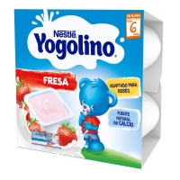 Alimento infantil NESTLE YOGOLINO fresa sin gluten pack 4x100 g