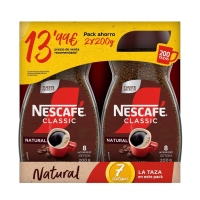 Café soluble NESCAFE Classic natural pack 2X200 g
