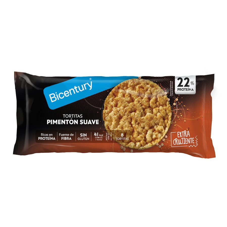 Tortitas BICENTURY pimentón suave proteina 82 g