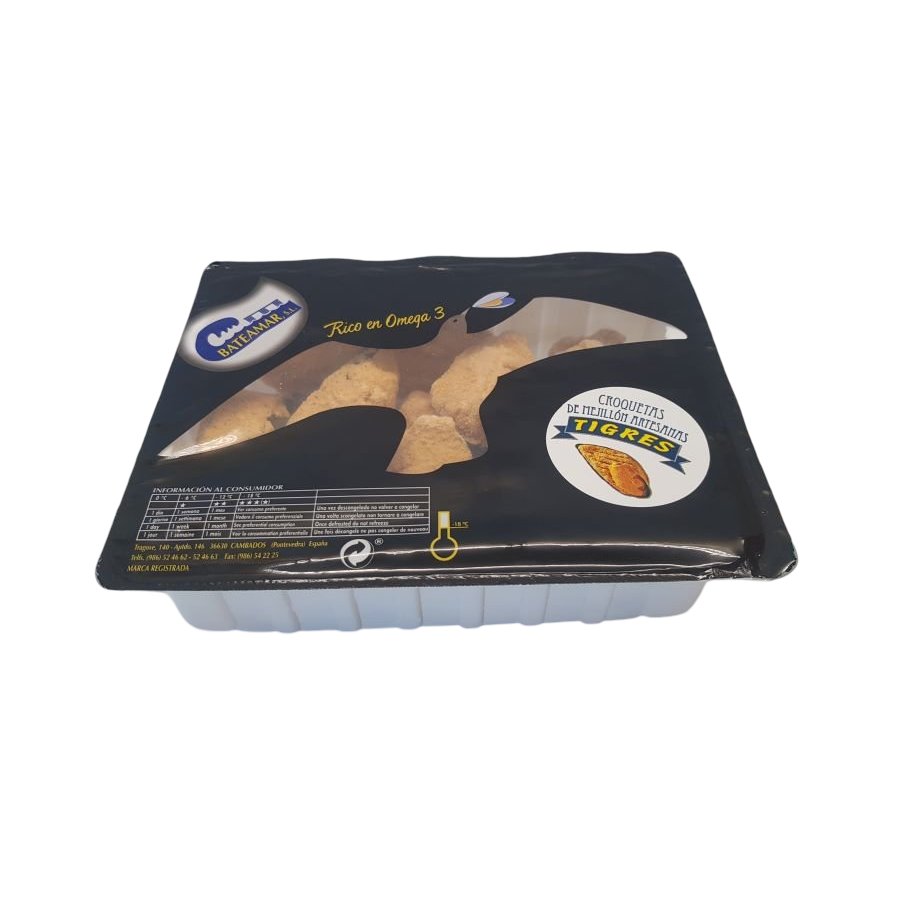 Mejillón tigre congelado BATEAMAR bandeja 450 g pn.