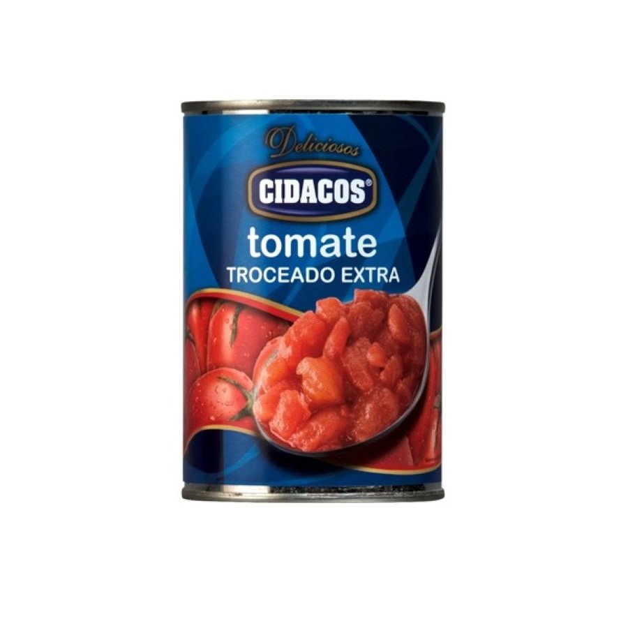 Tomate natural troceado CIDACOS 410 g pn.