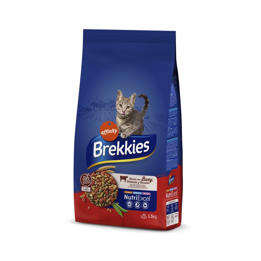 Alimento gato BREKKIES buey,verduras y cereales 1,5 kg