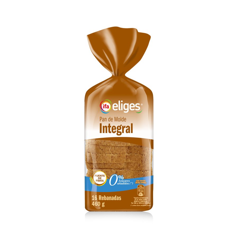 Pan de molde IFA ELIGES integral 0% azúcar añadido 460 g