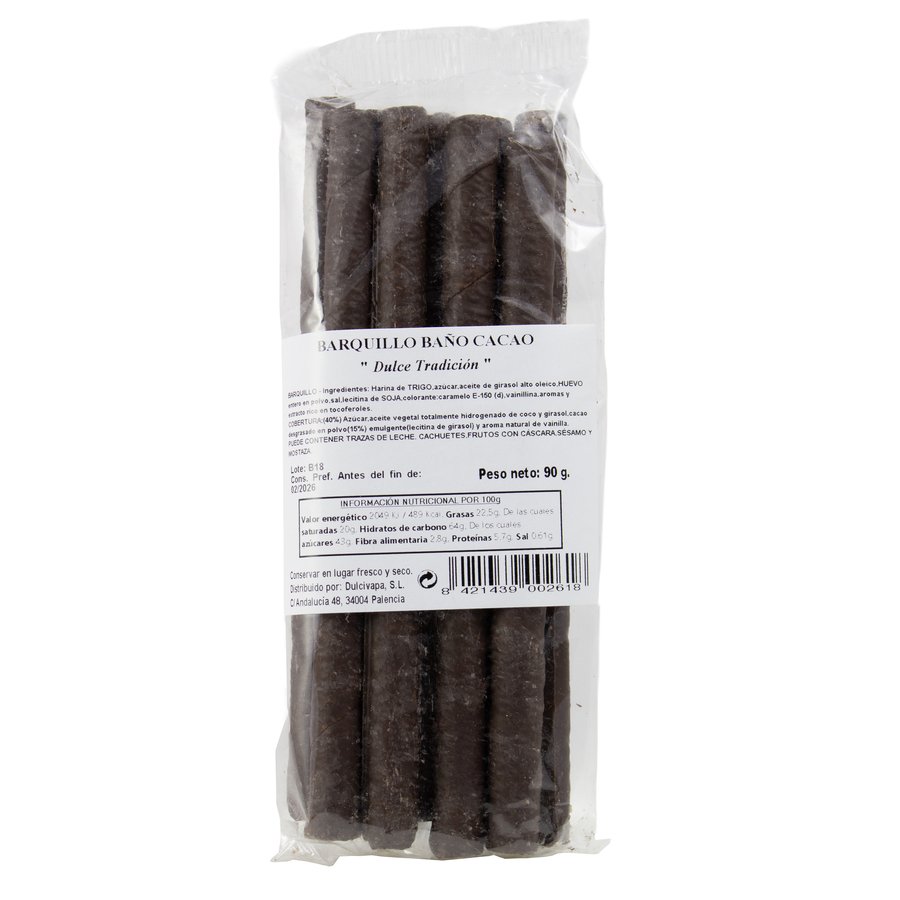 Barquillo baño cacao DULCIVAPA 90 g