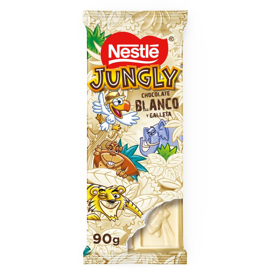 Chocolate blanco y galleta NESTLE Jungly 90 g