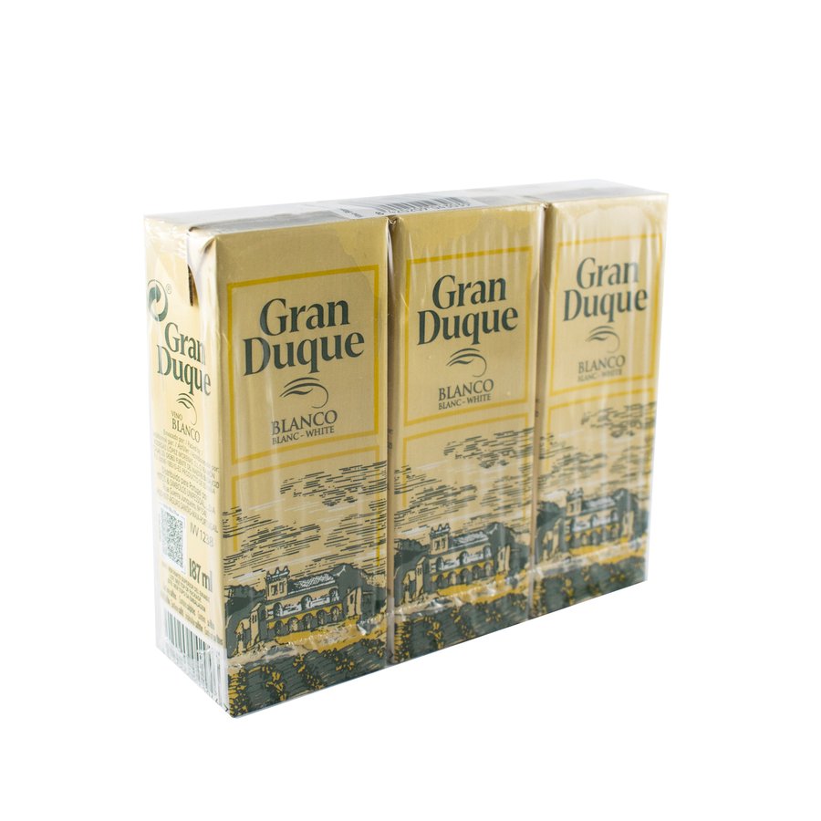Imagen de Vino blanco de mesa GRAN DUQUE brik pack 3x187 ml