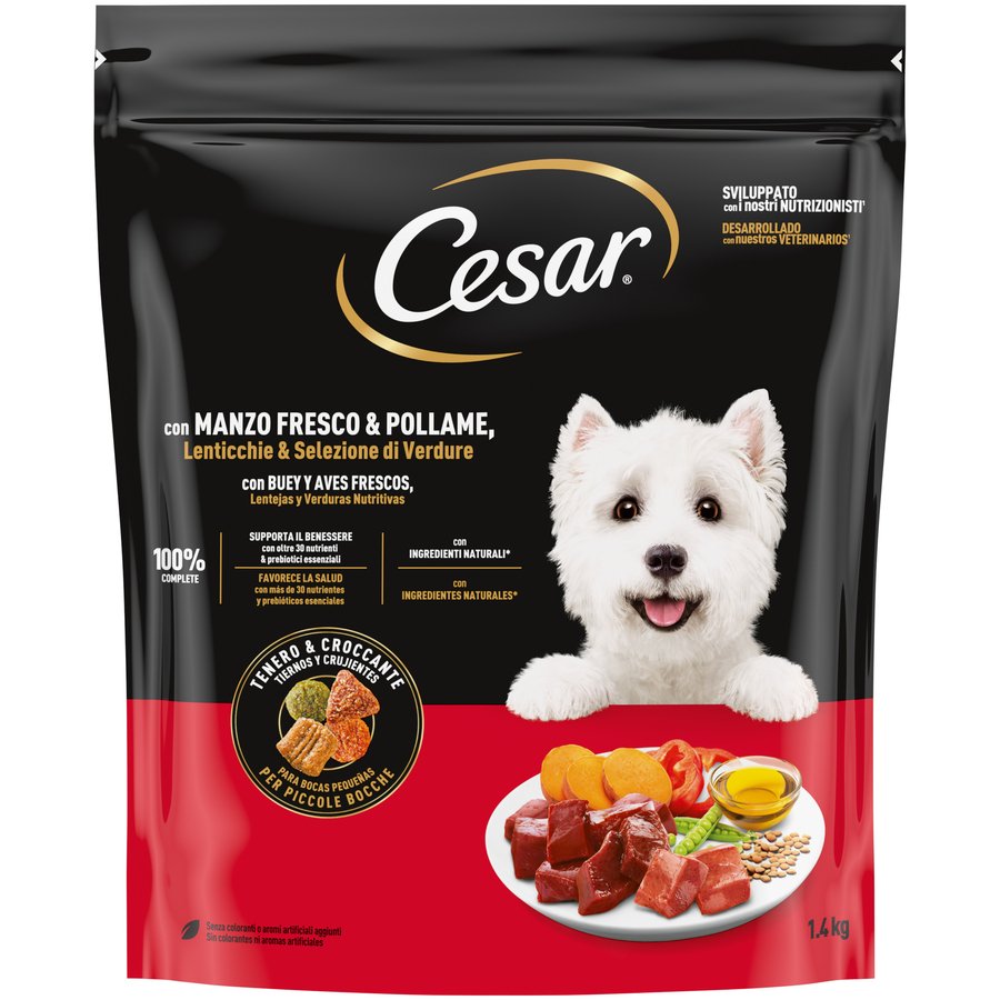 Alimento adulto CESAR buey y aves fresco 1,4 kg