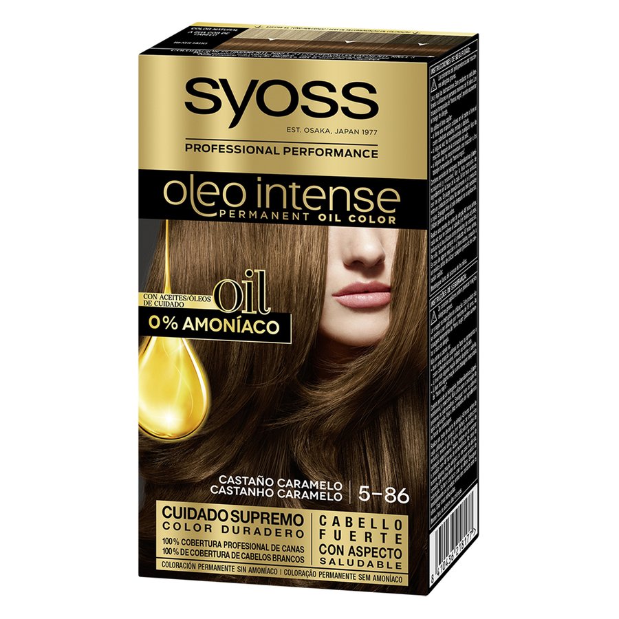 Tinte permanente sin amoníaco SYOSS castaño caramelo 5-86