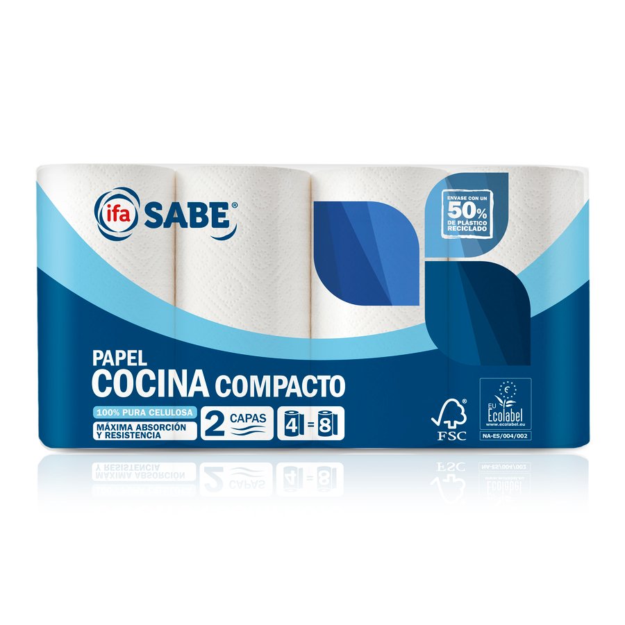 Papel cocina blanco IFA SABE compacto 4=8 2 capas