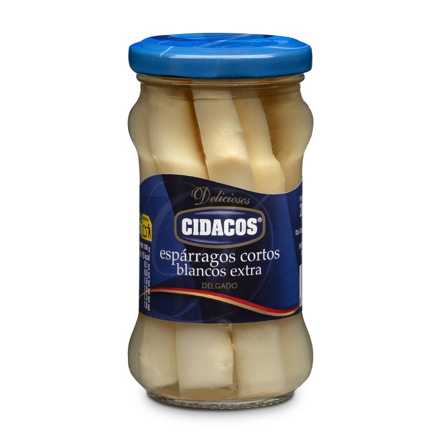 Espárragos blancos cortos CIDACOS delgados Extra frasco 110 g pne.