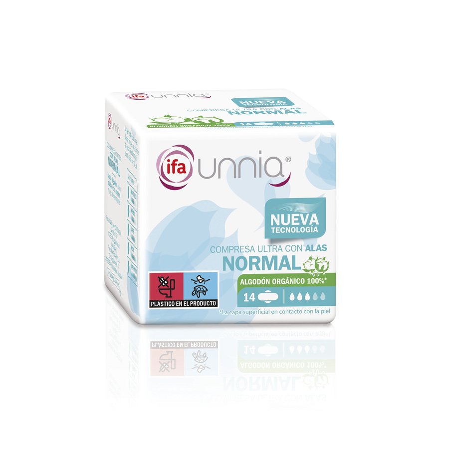 Compresas IFA UNNIA ultra alas normal algodón orgánico 14 unidades