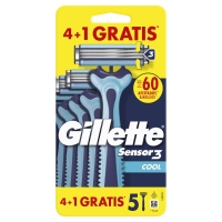 Maquinilla desechable GILLETTE sensor 3 cool 4 unidades+1 gratis