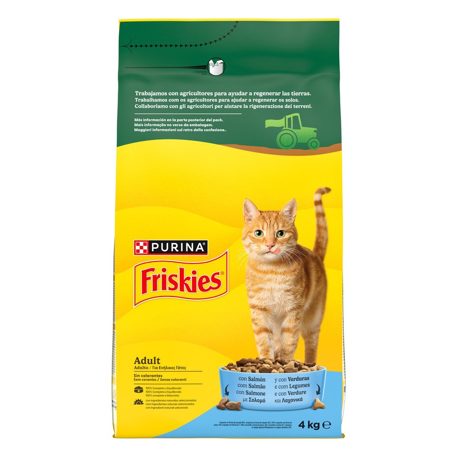 Imagen de Alimento para gatos FRISKIES con salmón y verduras 4 kg