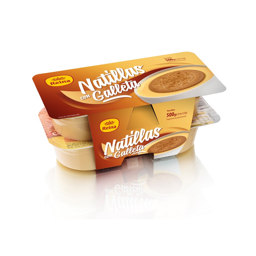 Natillas con galleta REINA 4x125 g