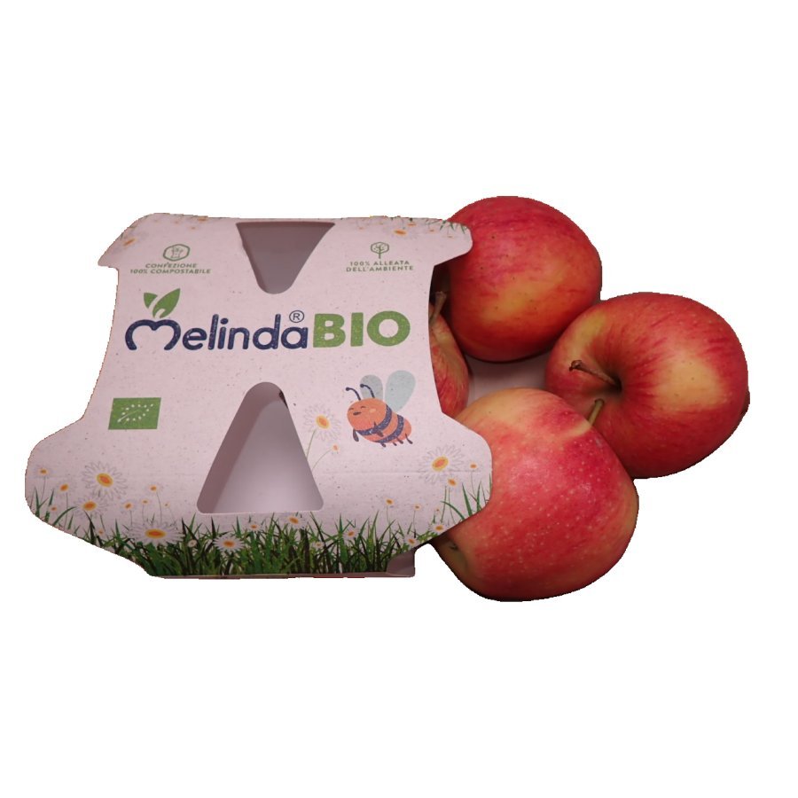 Manzana roja ecológica (4 piezas) calibre 75/80mm bandeja 750 g