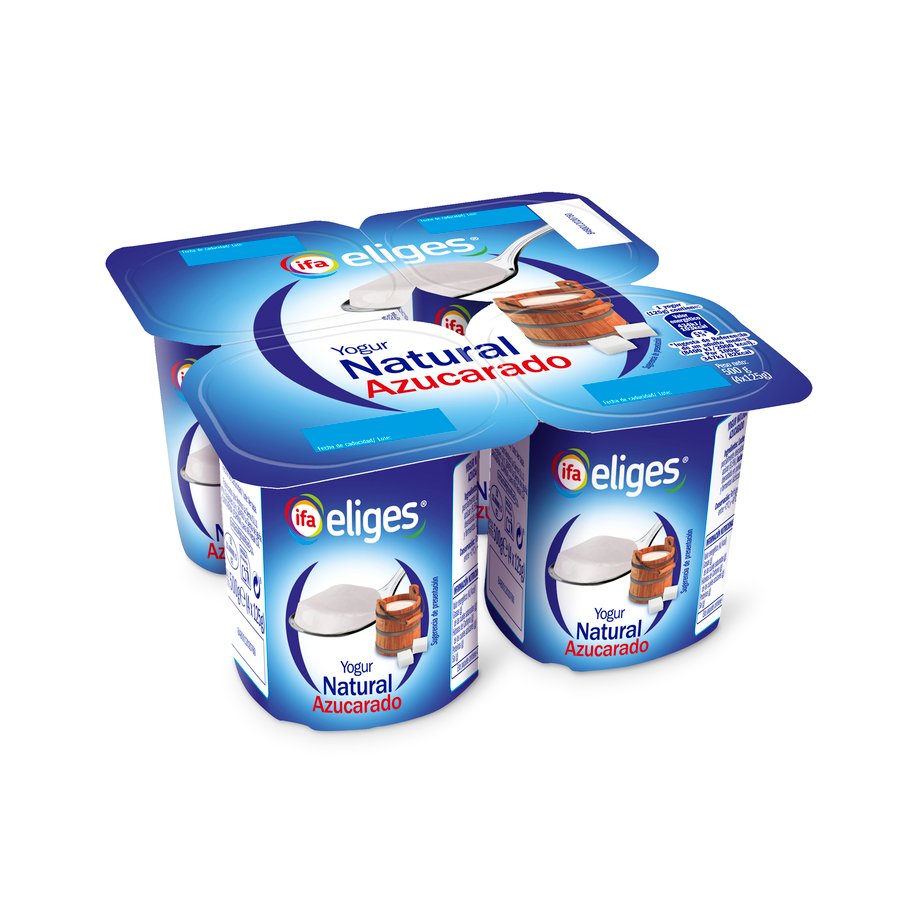 Yogur natural azucarado IFA ELIGES pack 4X125 g