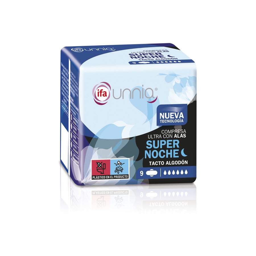 Compresas IFA UNNIA ultra alas super noche 9 unidades