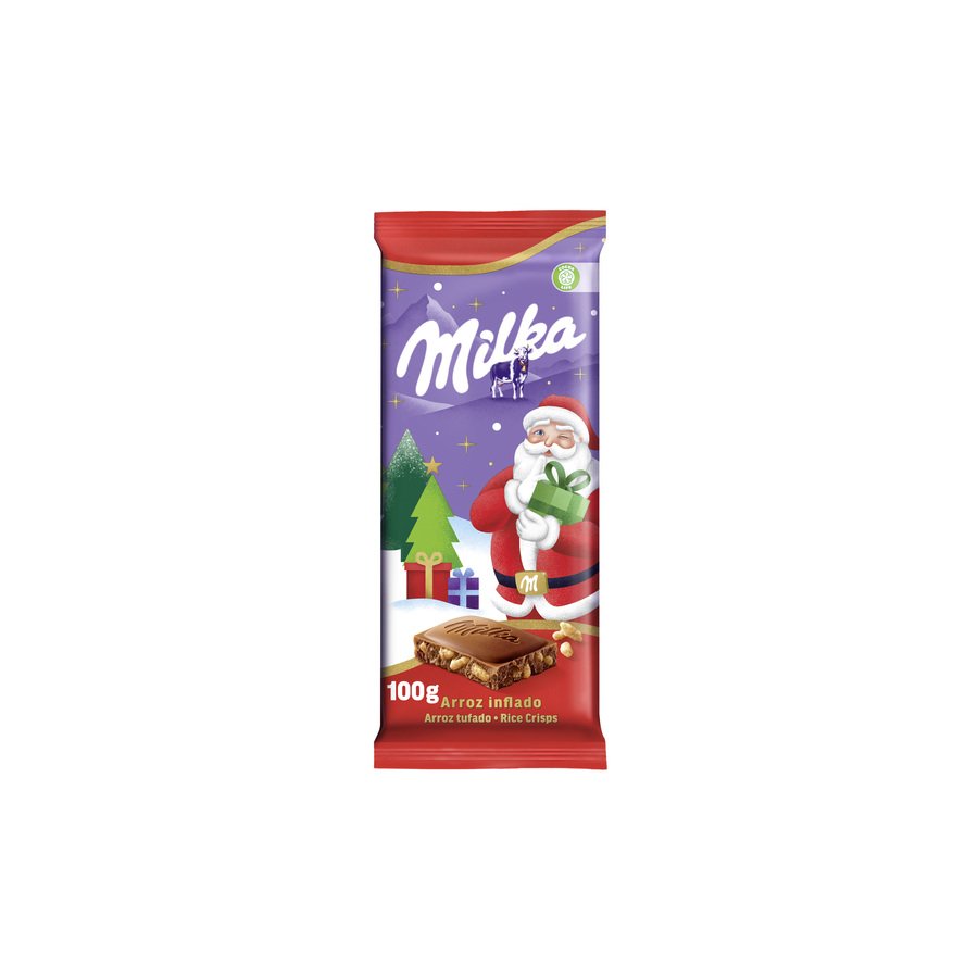 Chocolate MILKA con arroz inflado Navidad 100 g