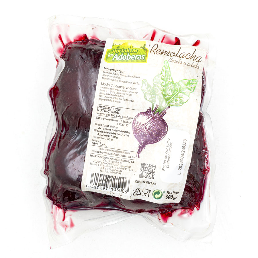 Remolacha cocida bolsa (4 piezas) 500 g