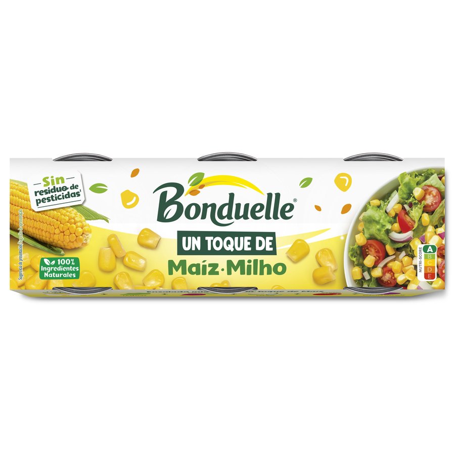 Maíz dulce en grano BONDUELLE pack 3x70 g pne.