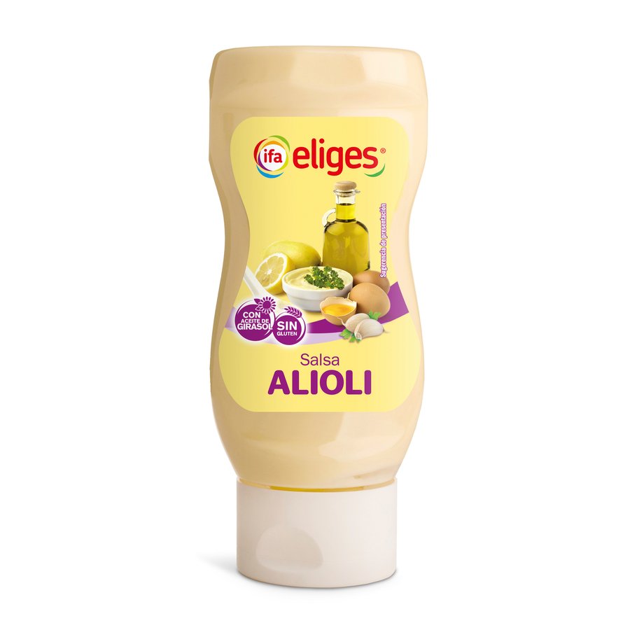 Salsa alioli IFA ELIGES sin gluten  bocabajo pet 300 ml