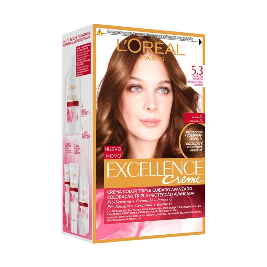 Crema color L'OREAL Excellence castaño claro dorado 5.3
