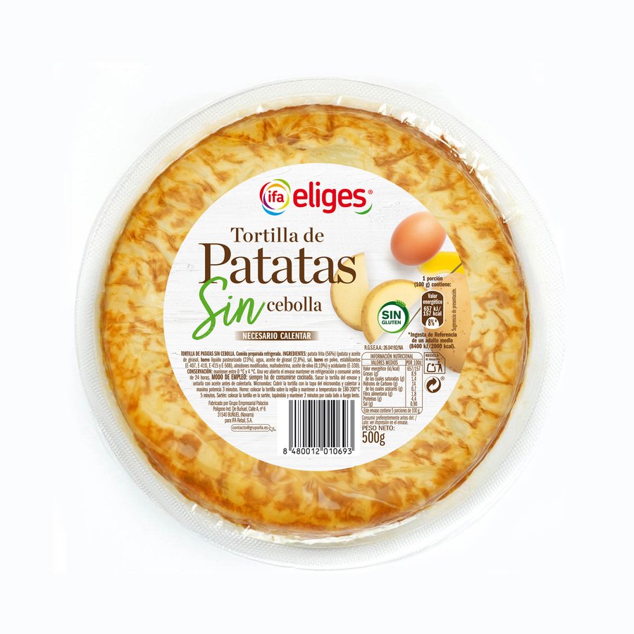 Tortilla IFA ELIGES de patata sin cebolla 500 g