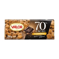 Chocolate negro con almendra VALOR 70% sin gluten 250 g