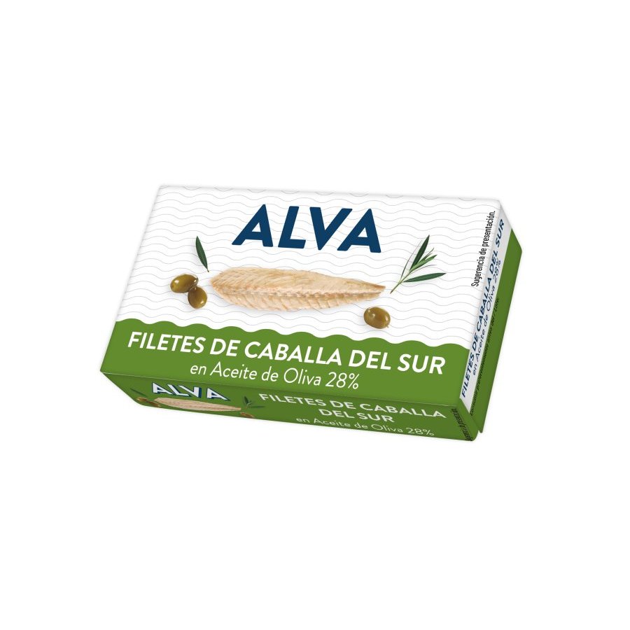 Filetes de caballa del sur ALVA en aceite de oliva 85 g pn.