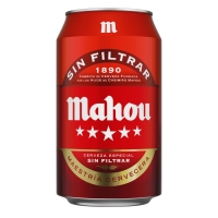 Cerveza MAHOU 5 Estrellas sin filtrar lata 33 cl