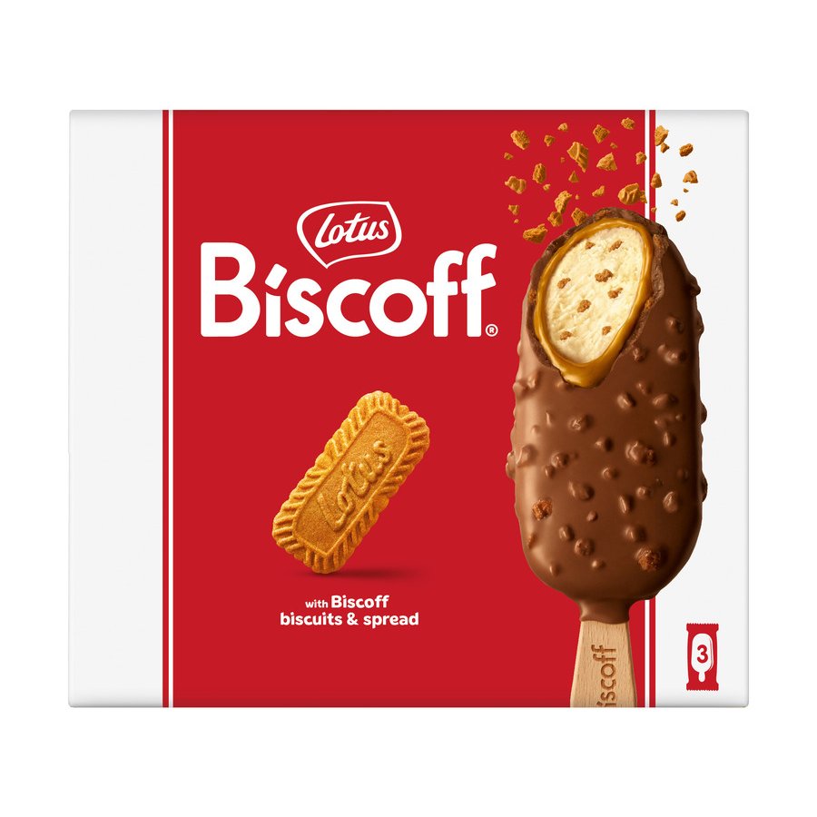 Helado LOTUS Biscoff chocolate leche 3 unidades 213 g