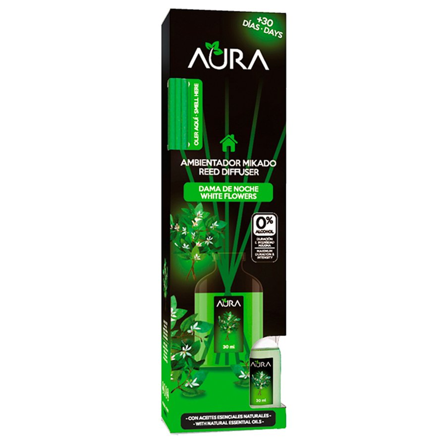 Ambientador varitas AURA Dama de noche 0% alcohol 30 ml