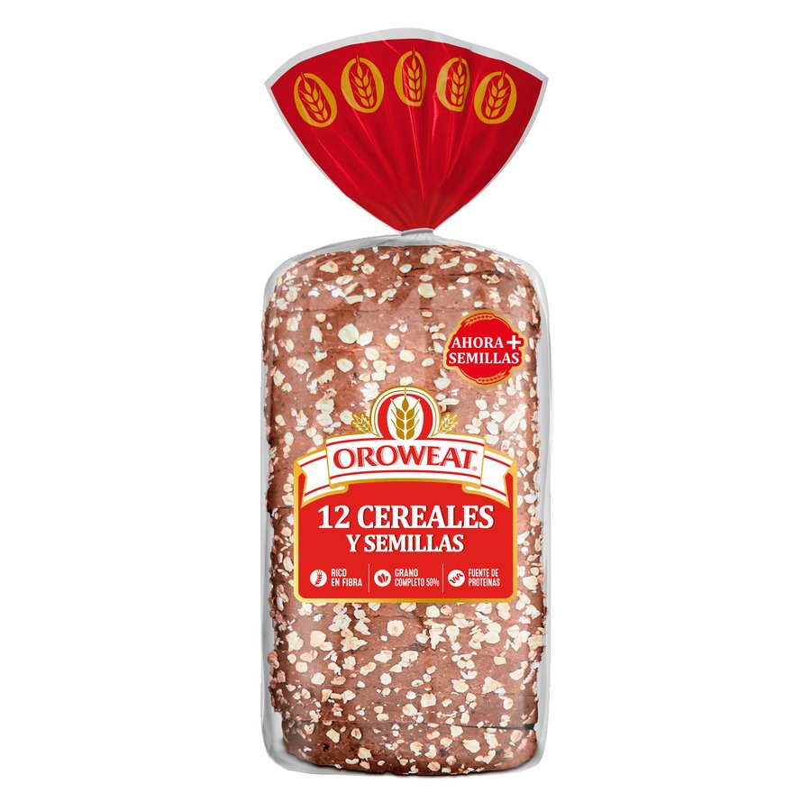 Pan molde OROWEAT 12 cereales y semillas 550 g