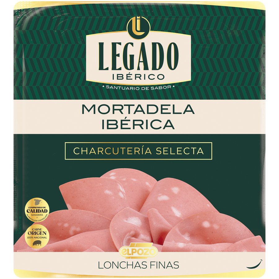 Mortadela ibérica ElPozo LEGADO corte fresco lonchas 150 g