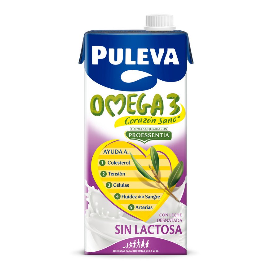 Preparado lácteo sin lactosa PULEVA omega-3 brik 1 l
