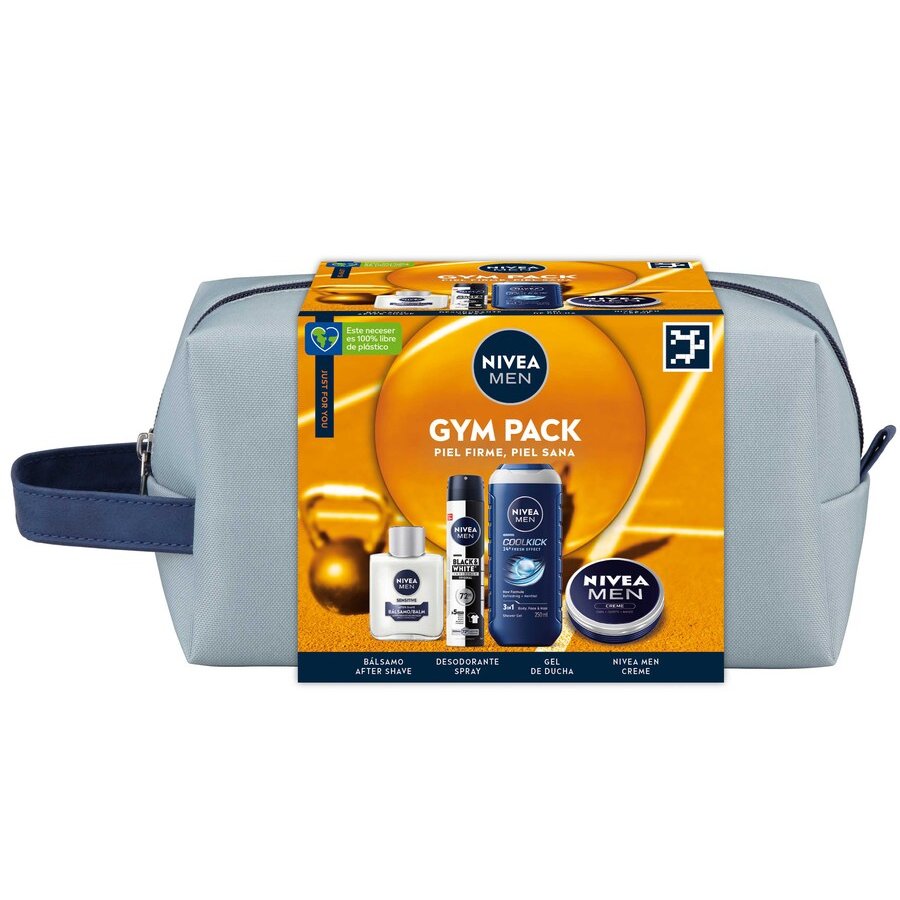 Imagen de Neceser NIVEA Gym pack men(gel 250ml + after shave 100ml + desodorante 200ml + crema men 75ml)